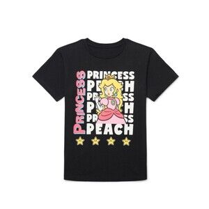 NEW Princess Peach Girl's Super Mario Graphic T-Shirt XS 4/5